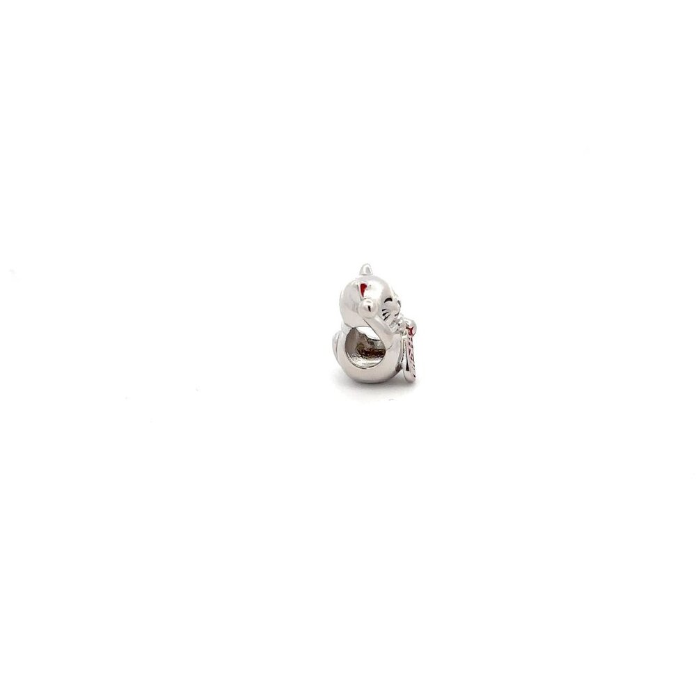925 Sterling Silver Charm Cat Kitten Bead Charm For Bracelet Necklace - Picture 5 of 5